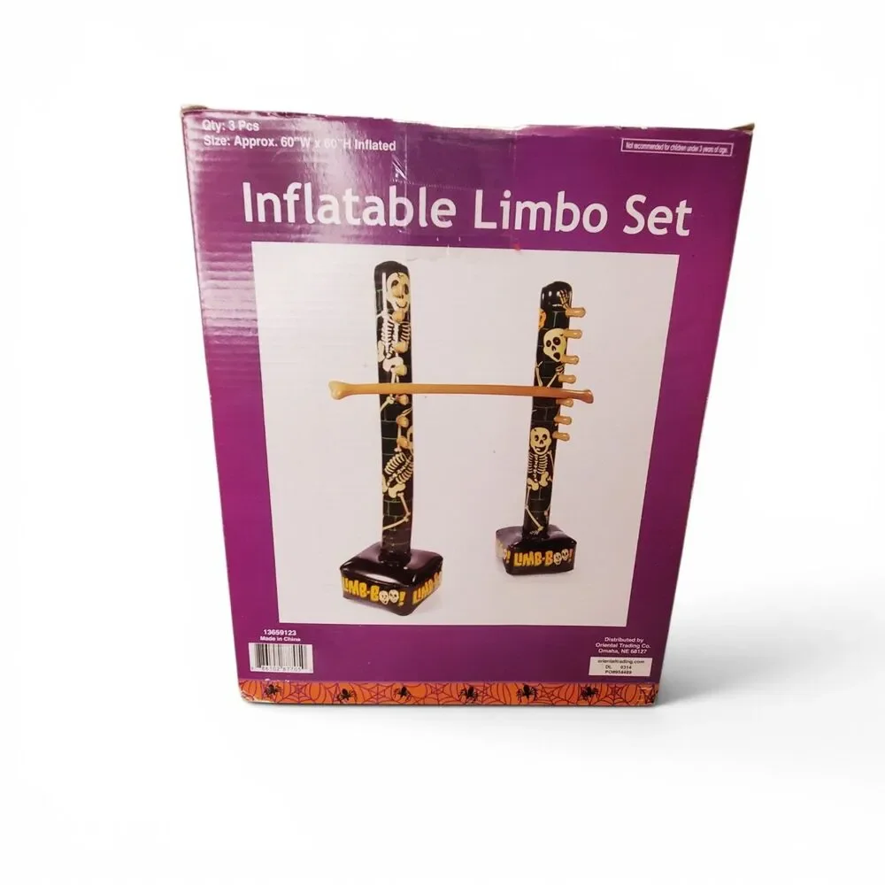 5 Ft. Inflatable Halloween Skeleton Vinyl Limbo Outdoor Game Set - 3 Pc.